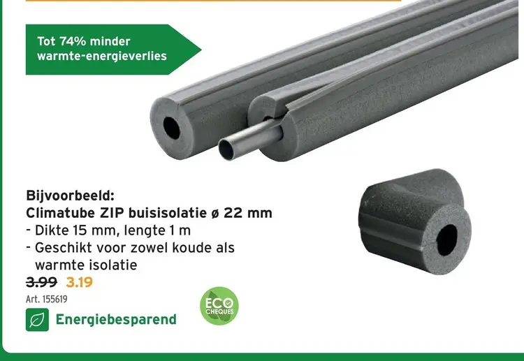 Promotie: Climatube ZIP buisisolatie ø 22 mm