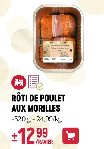 Offre: Rôti de poulet aux morilles