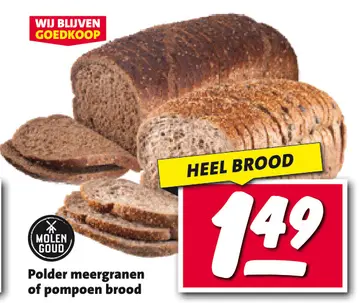 Aanbieding: Polder meergranen of pompoen brood