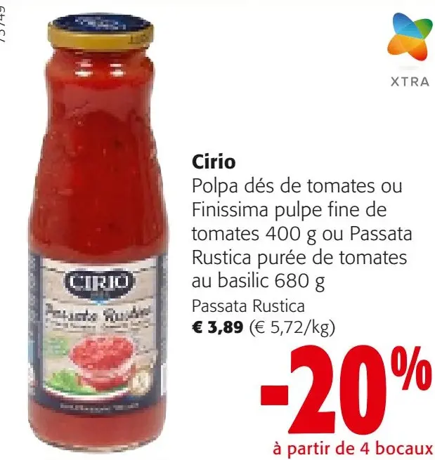 Offre: Polpa dés de tomates ou Finissima pulpe fine 
