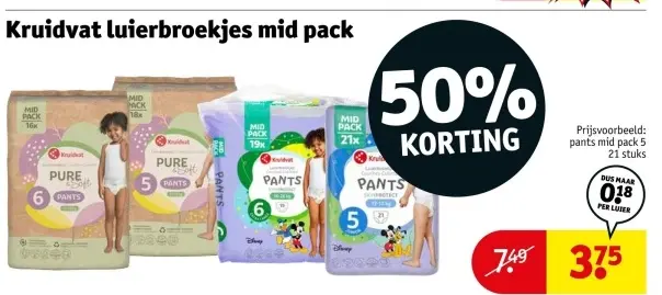 Aanbieding: Kruidvat luierbroekjes mid pack