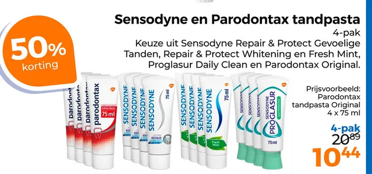 Aanbieding: Sensodyne en Parodontax tandpasta