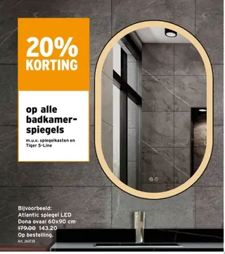 Aanbieding: Atlantic spiegel LED Dona ovaal