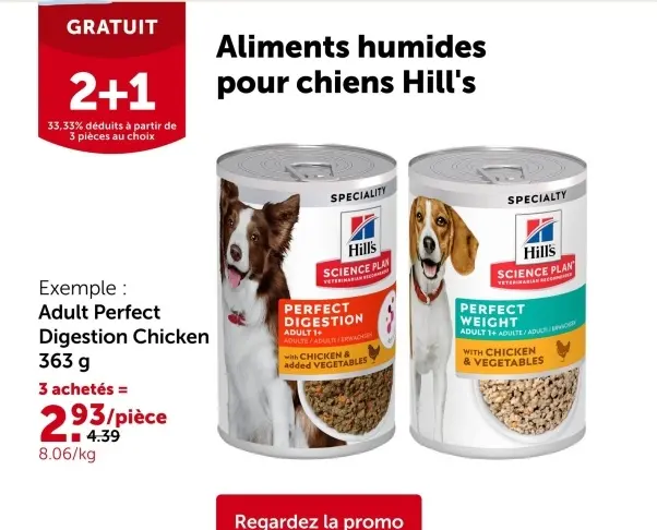 Offre: Aliments humides pour chiens Hill's