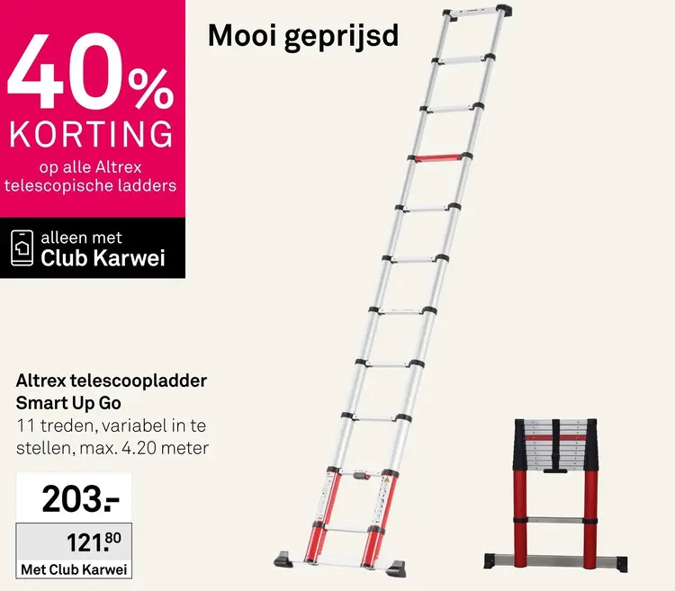 Aanbieding: Telescoopladder Smart Up Go