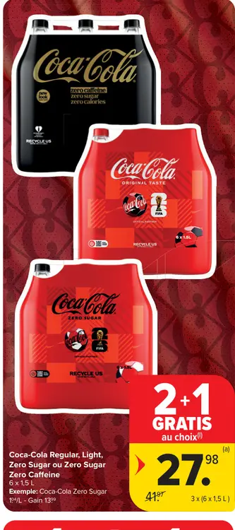 Offre: Coca-Cola Regular, Light, Zero Sugar ou Zero