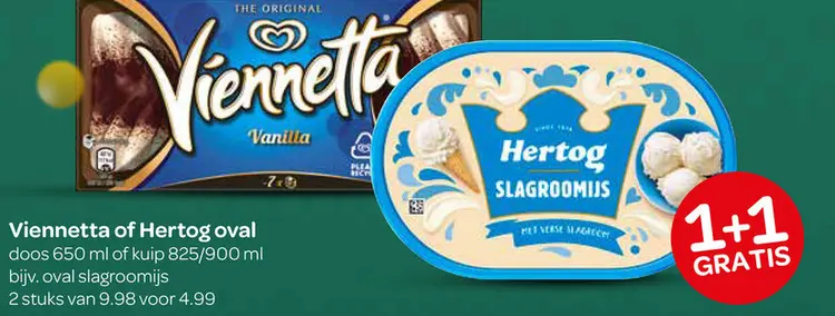 Aanbieding: Viennetta of Hertog oval