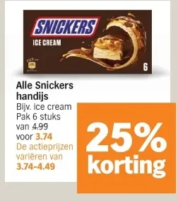 Aanbieding: Snickers handijs