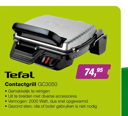 Aanbieding: Tefal GC3050 Ultra Compact 600 Classic Contactgrill