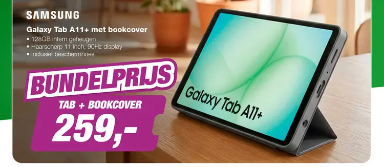 Aanbieding: EP:Bundel Samsung Galaxy Tab A11+ 128GB Wifi + Bookcover Zwart