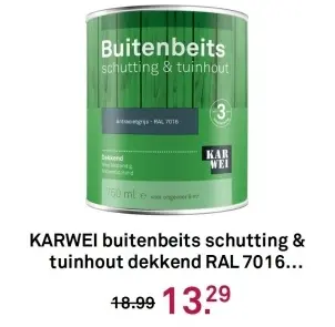 Aanbieding: KARWEI buitenbeits schutting & tuinhout dekkend RAL 7016