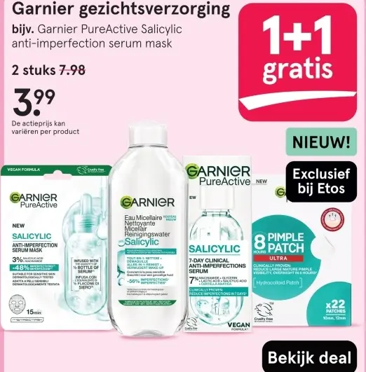 Aanbieding: Garnier gezichtsverzorging bijv. Garnier Pure