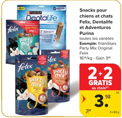 Offre: Snacks pour chiens et chats Felix, Dentalife 
