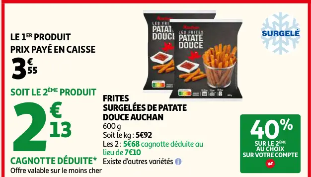 Offre: Frites surgelées de patate douce
