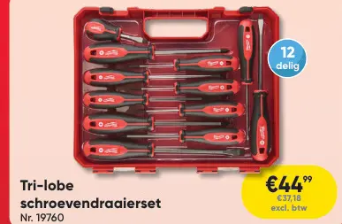 Promotie: Tri-lobe schroevendraaierset