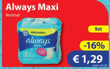 Aanbieding: Always Maxi