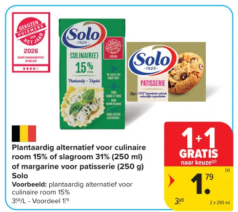 Promotie: Plantaardig alternatief voor culinaire room 15% of slagroom 31% of margarine voor patisserie