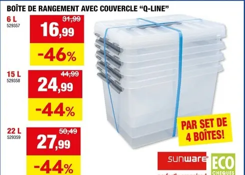 Offre: Boîte de rangement avec couvercle "Q-Line"
