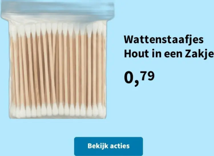 Promotie: Wattenstaafjes hout in een zakje