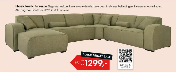 Aanbieding: Firenze hoekbank groen