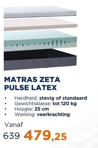 Aanbieding: Matras zeta pulse latex