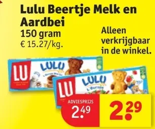Aanbieding: Lulu Beertje Melk en Aardbei