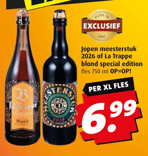 Aanbieding: Jopen meesterstuk of La Trappe blond special edition