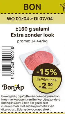 Promotie: Salami Extra zonder look