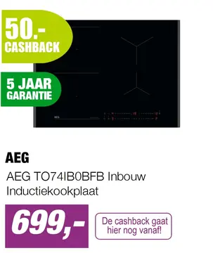 Aanbieding: AEG TO74IB0BFB Inbouw Inductiekookplaat