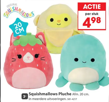 Aanbieding: Squishmallows pluche 20 cm assorti