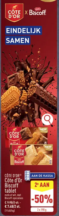 Promotie: Côte d'Or Biscoff tablet