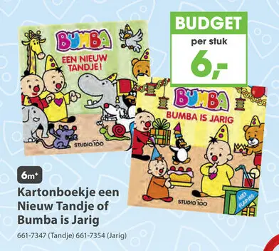 Aanbieding: Kartonboekje een Nieuw Tandje of Bumba is Jarig