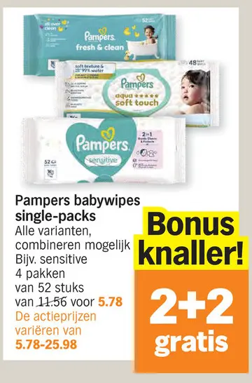 Promotie: Pampers babywipes single-packs