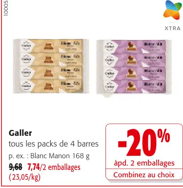Offre: tous les packs de 4 barres