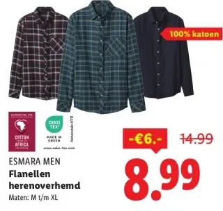 Aanbieding: Flanellen herenoverhemd