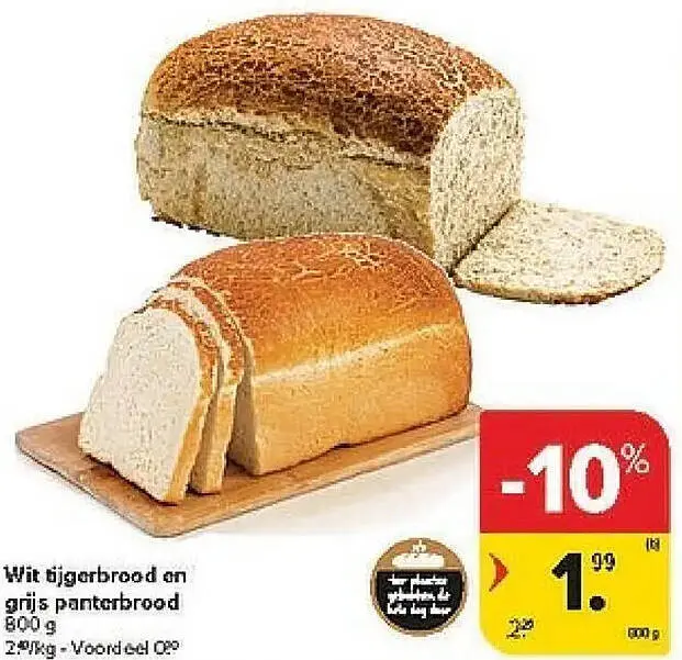 Promotie: Wit tijgerbrood en grijs panterbrood