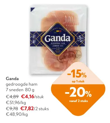 Promotie: gedroogde ham