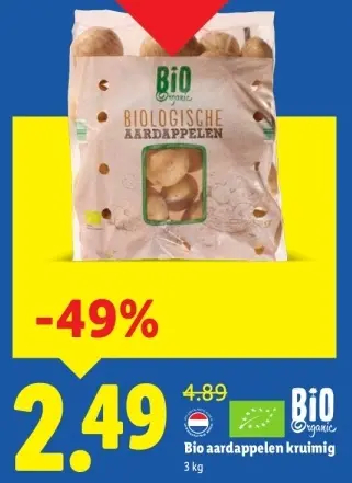 Aanbieding: Bio aardappelen kruimig