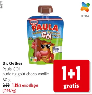 Offre: Paula GO! pudding goût choco-vanille