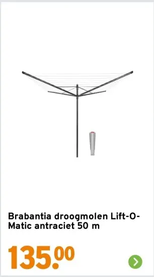 Aanbieding: droogmolen Lift-O-Matic antraciet