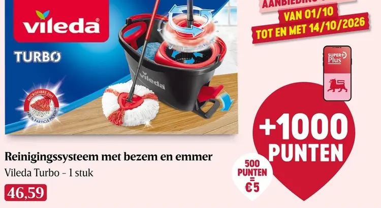 Promotie: Reinigingssysteem met bezem en emmer
