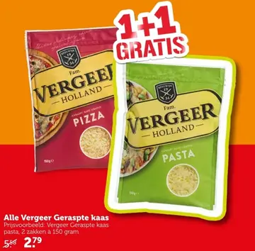 Aanbieding: Alle Vergeer Geraspte kaas