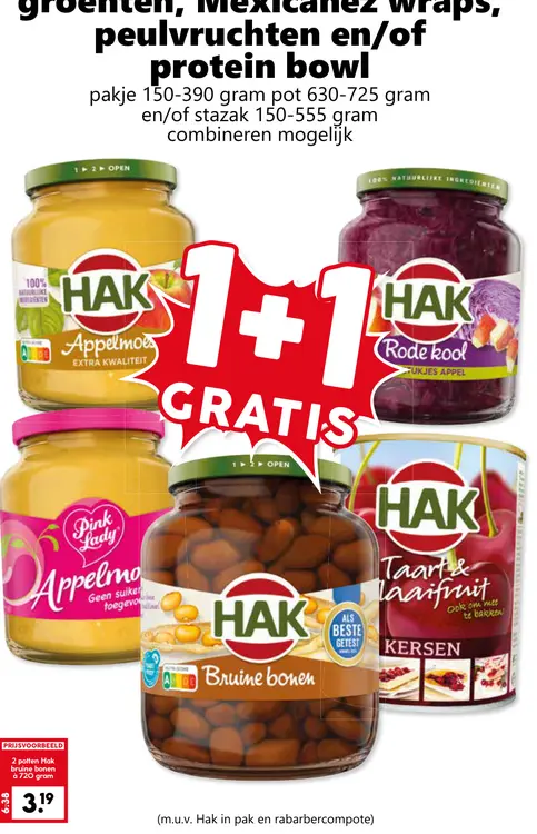 Aanbieding: groenten, Mexicanez wraps, peulvruchten en/of