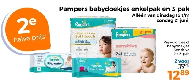 Aanbieding: Babydoekjes enkelpak en 3-pak