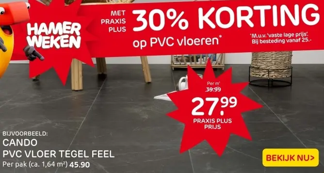 Aanbieding: PVC vloer tegel feel