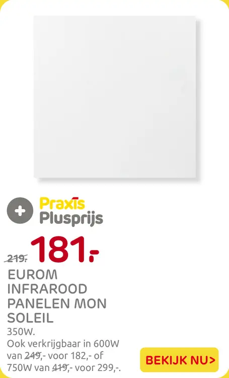 Aanbieding: Infrarood panelen Mon Soleil 350W
