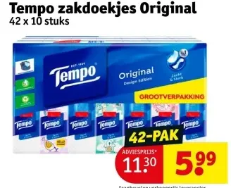 Promotie: zakdoekjes Original
