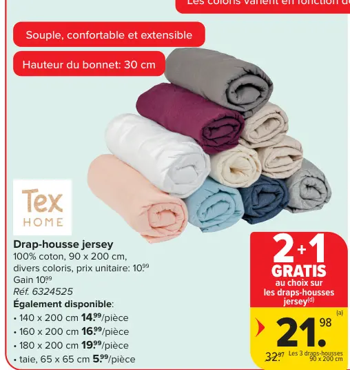 Offre: Drap-housse jersey