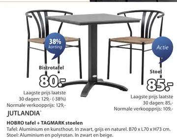 Aanbieding: HOBRO tafel + TAGMARK stoelen