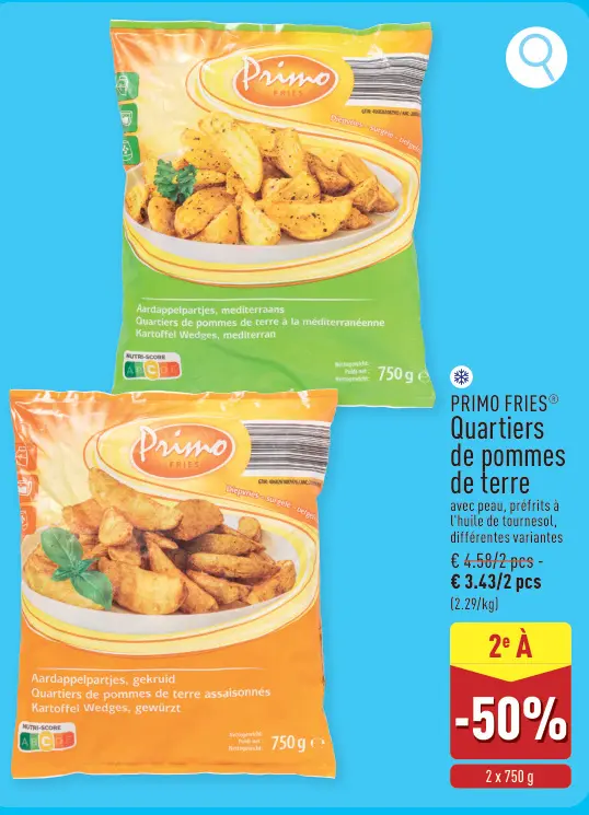 Offre: Quartiers de pommes de terre